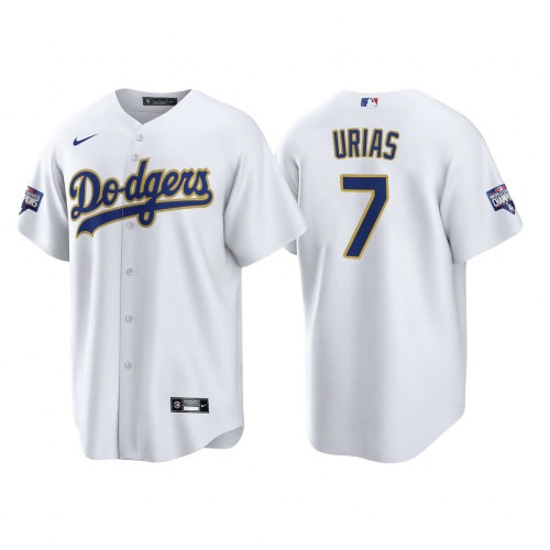 Los Angeles Los Angeles Dodgers #7 Julio Urias Men's 2021 Gold Program World Series Champions Jersey Whtie Men's cheap jerseys for sale - CheapJerseys.Shop