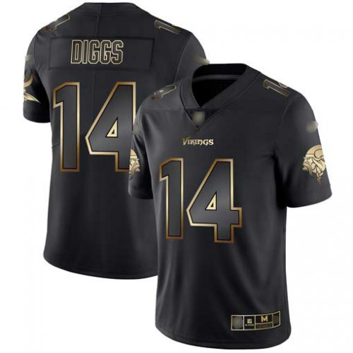 Minnesota Vikings #14 Stefon Diggs Black/Gold Men's Stitched Vapor Untouchable Limited Jersey Men's cheap jerseys for sale - CheapJerseys.Shop