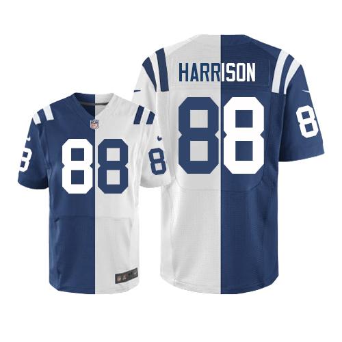 Indianapolis Colts #88 Marvin Harrison Royal Blue/White Men's Stitched Elite Split Jersey Men's cheap jerseys for sale - CheapJerseys.Shop