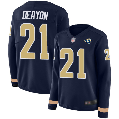 Los Angeles Rams #21 Donte Deayon Navy Blue Team Color Women's Stitched Limited Therma Long Sleeve Jersey Womens cheap jerseys for sale - CheapJerseys.Shop