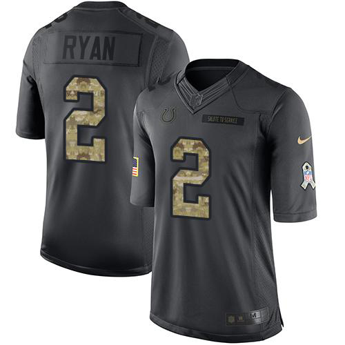 Colts #2 Matt Ryan Black Men's Stitched Limited 2016 Salute To Service Jersey cheap jerseys for sale - CheapJerseys.Shop