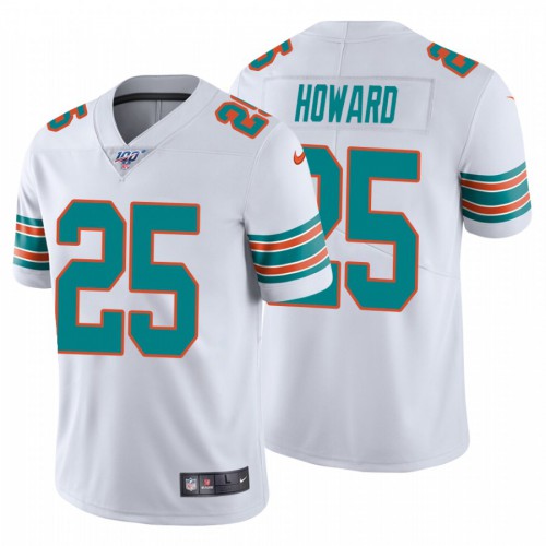 Miami Dolphins #25 Xavien Howard White Alternate Men's Stitched 100th Season Vapor Untouchable Limited Jersey Men's cheap jerseys for sale - CheapJerseys.Shop