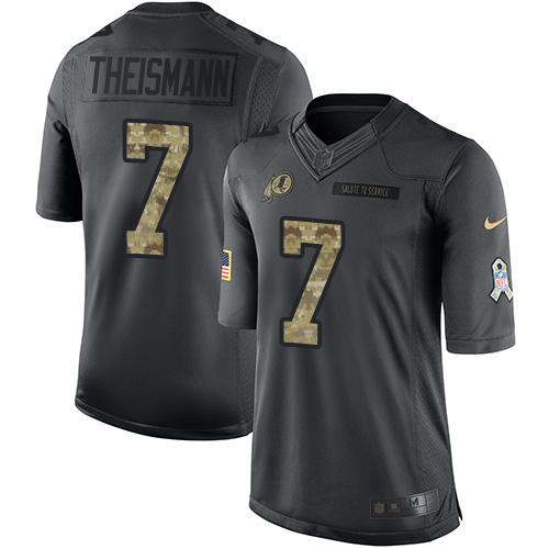 Washington Commanders #7 Joe Theismann Black Men's Stitched Limited 2016 Salute to Service Jersey Men's cheap jerseys for sale - CheapJerseys.Shop