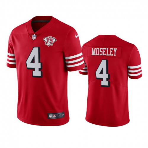San Francisco 49ers #4 Emmanuel Moseley Red Rush Men's 75th Anniversary Stitched Vapor Untouchable Limited Jersey Men's cheap jerseys for sale - CheapJerseys.Shop