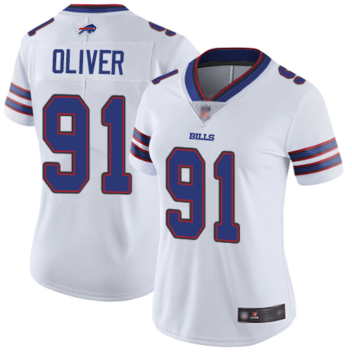Buffalo Bills #91 Ed Oliver White Women's Stitched Vapor Untouchable Limited Jersey Womens cheap jerseys for sale - CheapJerseys.Shop
