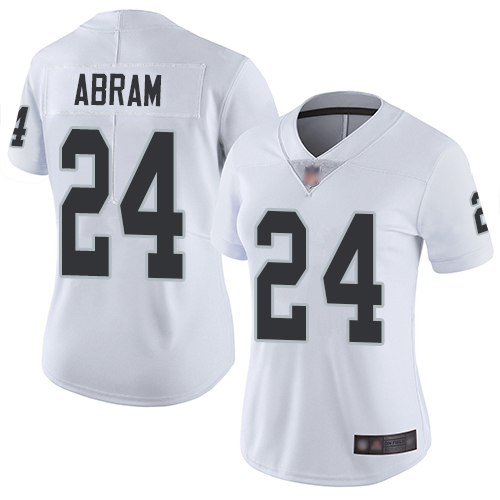 Raiders #24 Johnathan Abram White Women's Stitched Vapor Untouchable Limited Jersey cheap jerseys for sale - CheapJerseys.Shop