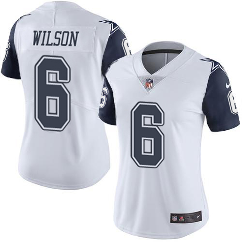 Cowboys #6 Donovan Wilson White Women's Stitched Limited Rush Jersey cheap jerseys for sale - CheapJerseys.Shop