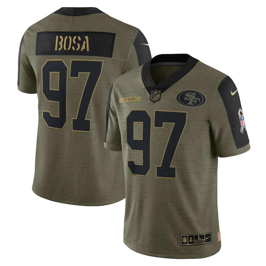 San Francisco 49ers #97 Nick Bosa Olive 2021 Salute To Service Limited Player Jersey cheap jerseys for sale - CheapJerseys.Shop