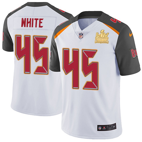 Buccaneers #45 Devin White White Youth Super Bowl LV Champions Patch Stitched Vapor Untouchable Limited Jersey cheap jerseys for sale - CheapJerseys.Shop