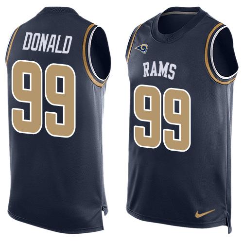 Rams #99 Aaron Donald Navy Blue Team Color Men's Stitched Limited Tank Top Jersey cheap jerseys for sale - CheapJerseys.Shop