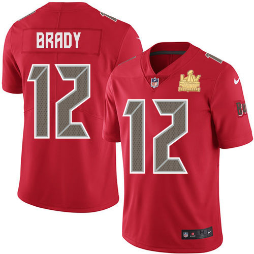 Buccaneers #12 Tom Brady Red Youth Super Bowl LV Champions Stitched Limited Rush Jersey cheap jerseys for sale - CheapJerseys.Shop