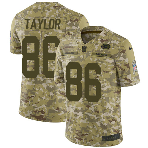 Green Bay Packers #86 Malik Taylor Camo Men's Stitched Limited 2018 Salute To Service Jersey Men's cheap jerseys for sale - CheapJerseys.Shop