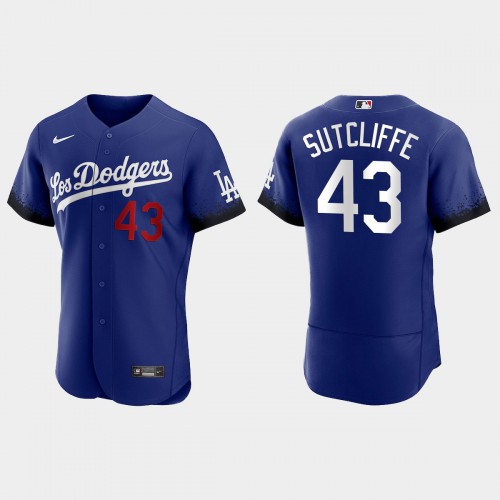 Los Angeles Los Angeles Dodgers #43 Rick Sutcliffe Men's 2021 City Connect Authentic Jersey Royal Men's cheap jerseys for sale - CheapJerseys.Shop