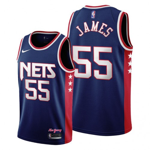 Brooklyn Brooklyn Nets #55 Mike James Womens 2021-22 City Edition Throwback 90s Wordmark Navy Jersey Womens cheap jerseys for sale - CheapJerseys.Shop
