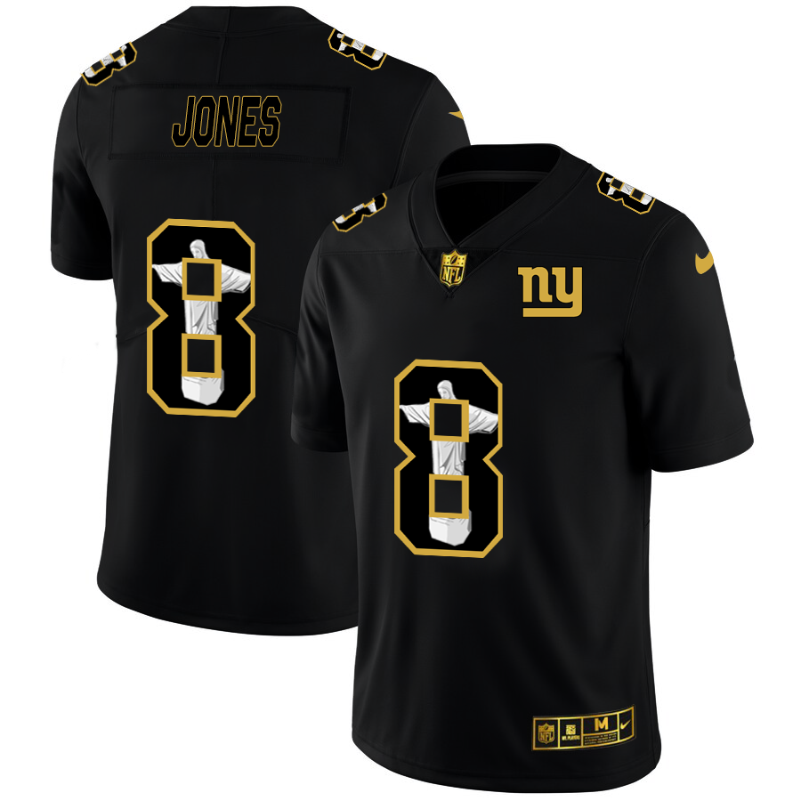 New York Giants #8 Daniel Jones Men's Carbon Black Vapor Cristo Redentor Limited Jersey cheap jerseys for sale - CheapJerseys.Shop
