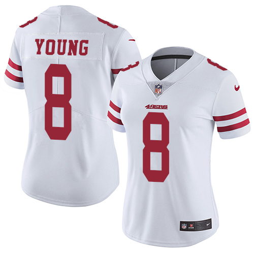 49ers #8 Steve Young White Women's Stitched Vapor Untouchable Limited Jersey cheap jerseys for sale - CheapJerseys.Shop