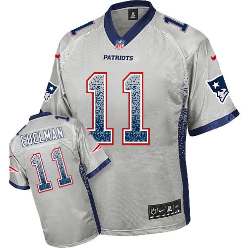 Patriots #11 Julian Edelman Grey Men's Stitched Elite Drift Fashion Jersey cheap jerseys for sale - CheapJerseys.Shop