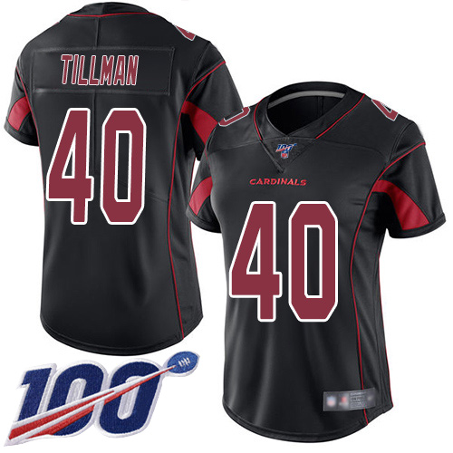 Cardinals #40 Pat Tillman Black Women's Stitched Limited Rush 100th Season Jersey cheap jerseys for sale - CheapJerseys.Shop