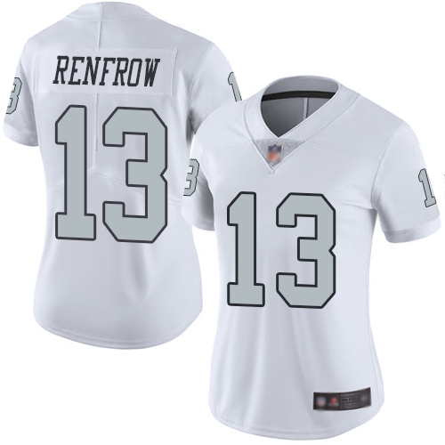 Las Vegas Raiders #13 Hunter Renfrow White Women's Stitched Limited Rush Jersey Womens cheap jerseys for sale - CheapJerseys.Shop