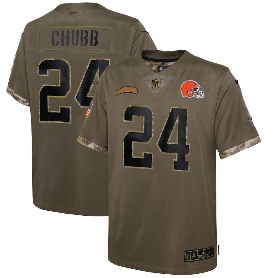 Cleveland Browns #24 Nick Chubb Youth 2022 Salute To Service Limited Jersey - Olive cheap jerseys for sale - CheapJerseys.Shop