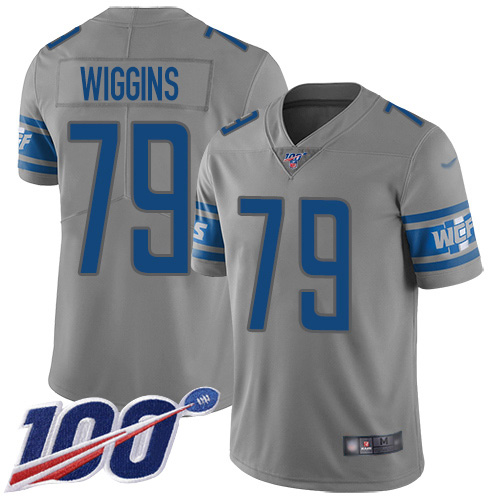 Detroit Lions #79 Kenny Wiggins Gray Men's Stitched Limited Inverted Legend 100th Season Jersey Men's cheap jerseys for sale - CheapJerseys.Shop