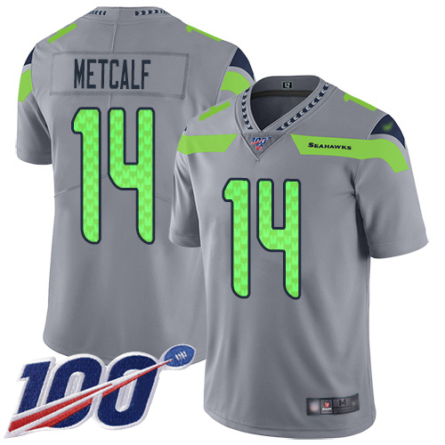Seahawks #14 D.K. Metcalf Gray Men's Stitched Limited Inverted Legend 100th Season Jersey cheap jerseys for sale - CheapJerseys.Shop