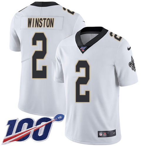 New Orleans Saints #2 Jameis Winston White Men's Stitched 100th Season Vapor Untouchable Limited Jersey Men's cheap jerseys for sale - CheapJerseys.Shop
