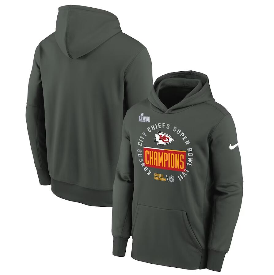 Kansas City Chiefs Anthracite Youth Super Bowl LVII Champions Locker Room Trophy Collection Pullover Hoodie cheap jerseys for sale - CheapJerseys.Shop