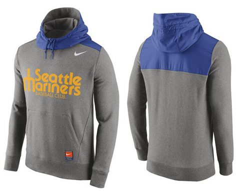 Men's Seattle Mariners Gray Cooperstown Collection Hybrid Pullover Hoodie cheap jerseys for sale - CheapJerseys.Shop