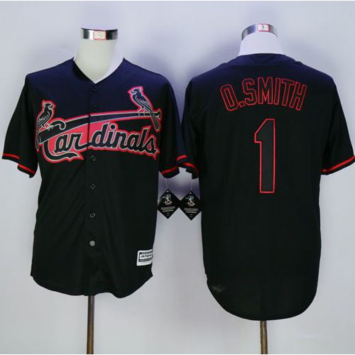 St.Louis Cardinals #1 Ozzie Smith Black New Cool Base Fashion Stitched Jersey Men's cheap jerseys for sale - CheapJerseys.Shop