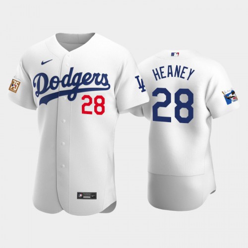Los Angeles Los Angeles Dodgers #28 Andrew Heaney Men's Jackie Robinson 75th Anniversary Authentic Jersey - White Men's cheap jerseys for sale - CheapJerseys.Shop