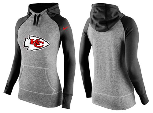 Women's Kansas City Chiefs Performance Hoodie Grey & Black cheap jerseys for sale - CheapJerseys.Shop