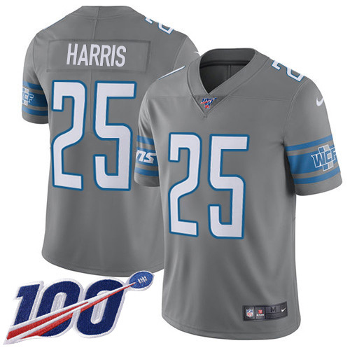Detroit Lions #25 Will Harris Gray Men's Stitched Limited Rush 100th Season Jersey Men's cheap jerseys for sale - CheapJerseys.Shop