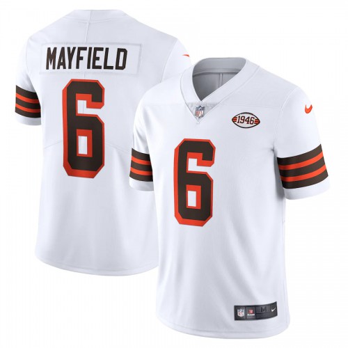 Cleveland Cleveland Browns #6 Baker Mayfield 1946 Collection Alternate Vapor Limited Jersey - White Men's cheap jerseys for sale - CheapJerseys.Shop