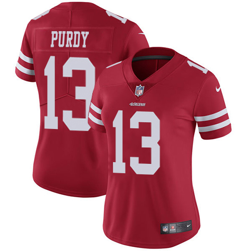 49ers #13 Brock Purdy Red Team Color Women's Stitched Vapor Untouchable Limited Jersey cheap jerseys for sale - CheapJerseys.Shop
