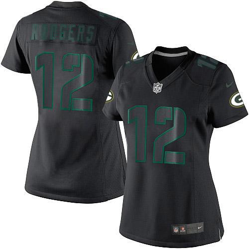 Packers #12 Aaron Rodgers Black Impact Women's Stitched Limited Jersey cheap jerseys for sale - CheapJerseys.Shop