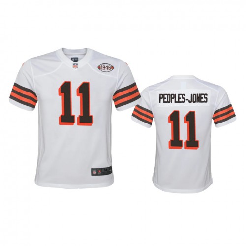 Youth Cleveland Browns #11 Donovan Peoples-Jones 1946 Collection Alternate Game Limited Jersey - White Youth cheap jerseys for sale - CheapJerseys.Shop