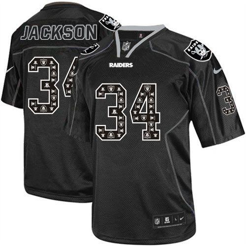 Raiders #34 Bo Jackson New Lights Out Black Men's Stitched Elite Jersey cheap jerseys for sale - CheapJerseys.Shop