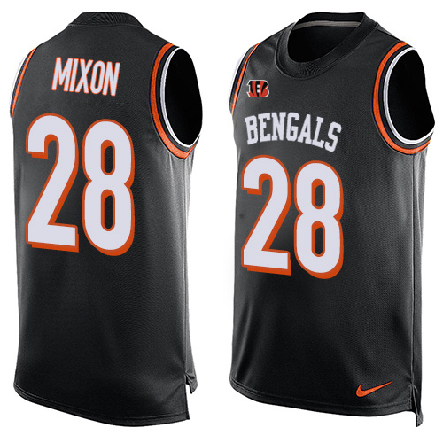 Bengals #28 Joe Mixon Black Team Color Men's Stitched Limited Tank Top Jersey cheap jerseys for sale - CheapJerseys.Shop