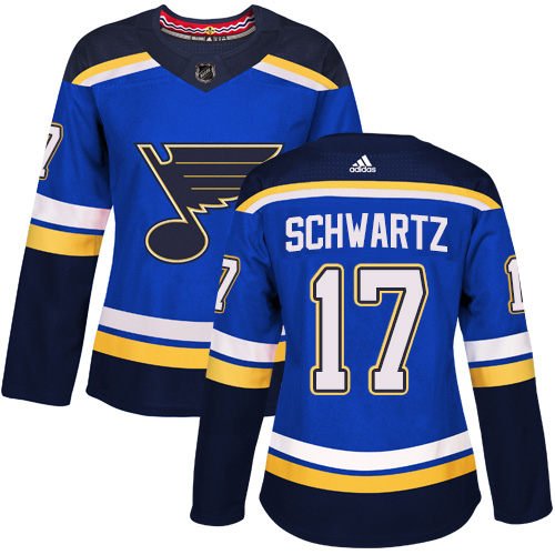 St. Louis Blues #17 Jaden Schwartz Blue Home Authentic Women's Stitched Jersey Womens cheap jerseys for sale - CheapJerseys.Shop
