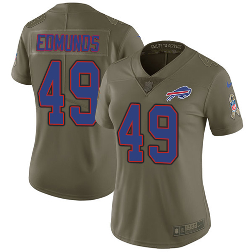 Bills #49 Tremaine Edmunds Olive Women's Stitched Limited 2017 Salute To Service Jersey cheap jerseys for sale - CheapJerseys.Shop