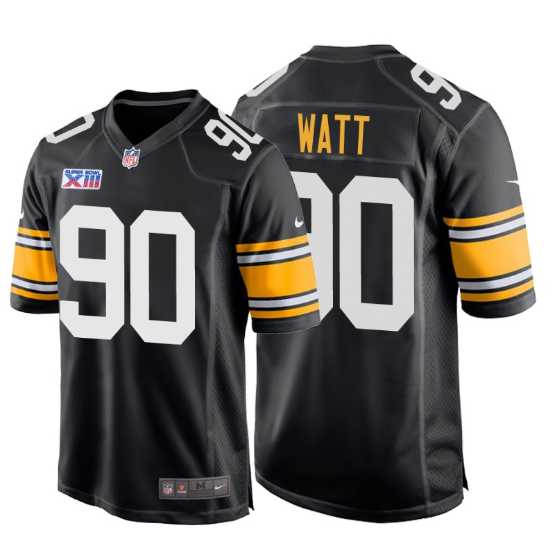 Steelers #90 T.J. Watt Super Bowl XIII 1978 Retro Game Jersey Black cheap jerseys for sale - CheapJerseys.Shop