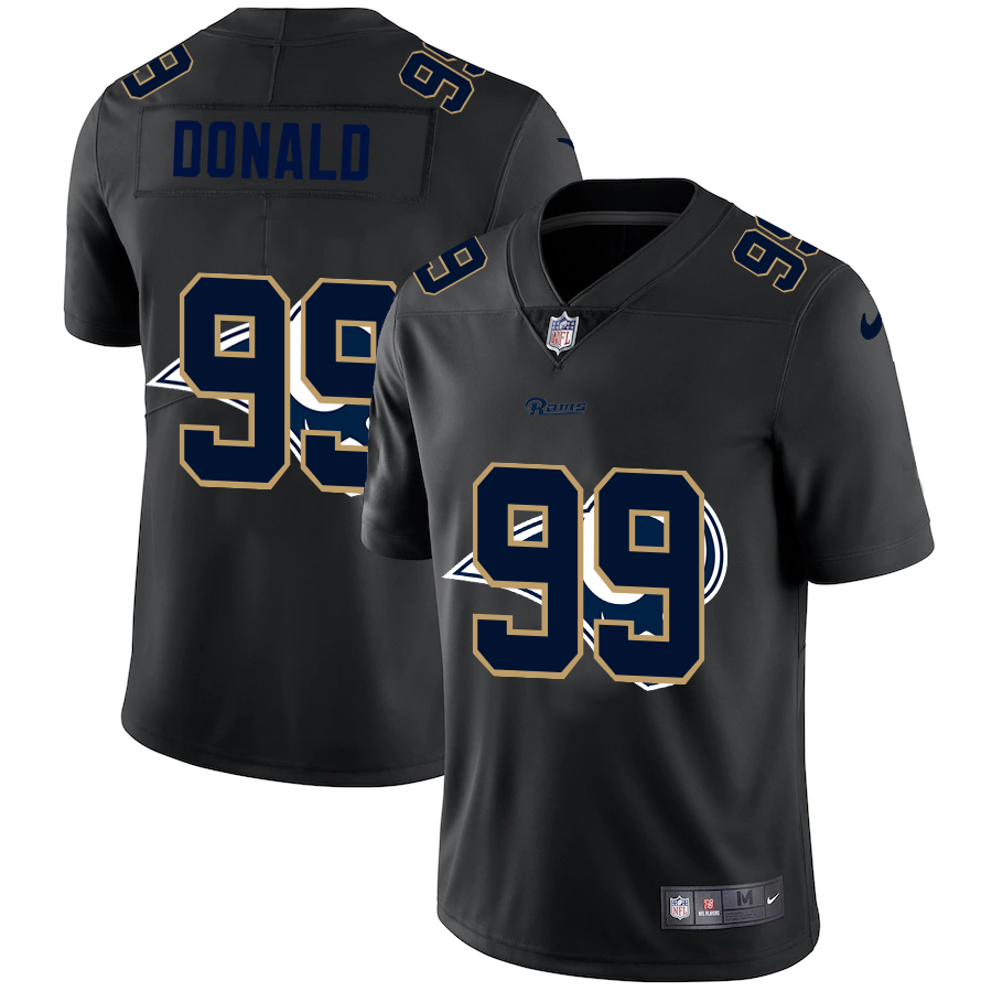 Los Angeles Rams #99 Aaron Donald Men's Team Logo Dual Overlap Limited Jersey Black cheap jerseys for sale - CheapJerseys.Shop
