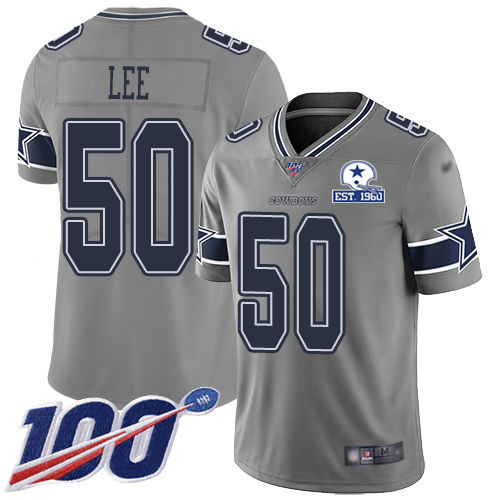 Dallas Cowboys #50 Sean Lee Gray Men's Stitched With Established In 1960 Patch Limited Inverted Legend 100th Season Jersey Men's cheap jerseys for sale - CheapJerseys.Shop