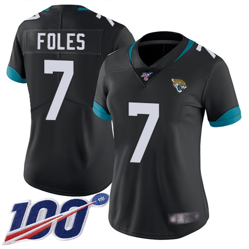 Jacksonville Jaguars #7 Nick Foles Black Team Color Women's Stitched 100th Season Vapor Limited Jersey Womens cheap jerseys for sale - CheapJerseys.Shop