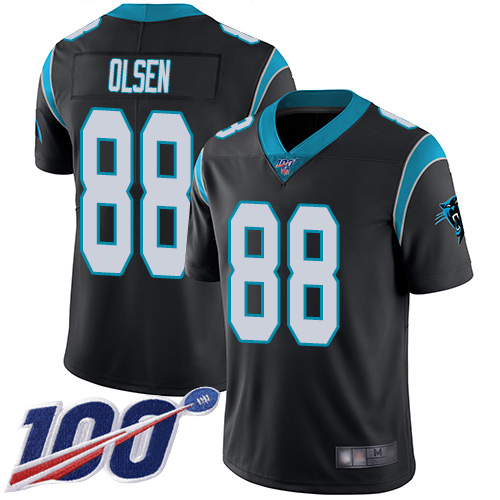 Carolina Panthers #88 Greg Olsen Black Team Color Men's Stitched 100th Season Vapor Limited Jersey Men's cheap jerseys for sale - CheapJerseys.Shop