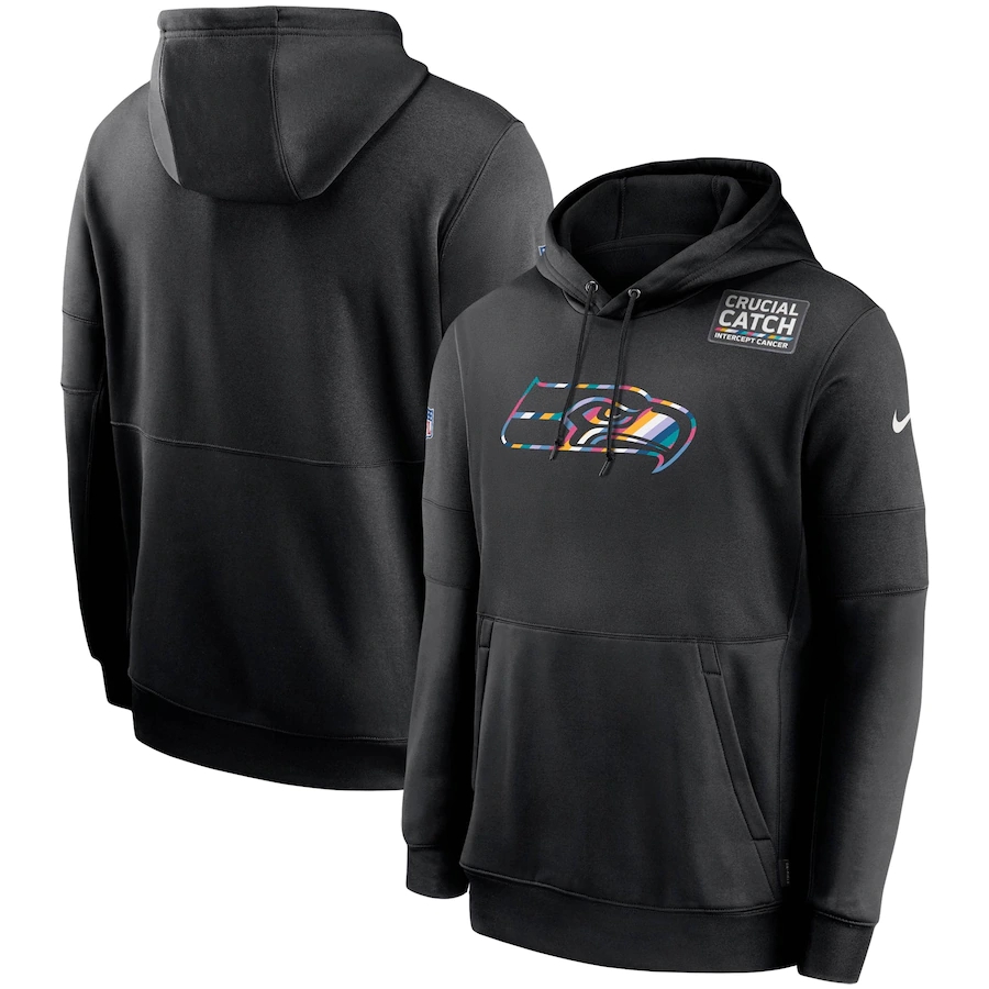 Seattle Seahawks 2020 Crucial Catch Sideline Performance Pullover Hoodie Black cheap jerseys for sale - CheapJerseys.Shop