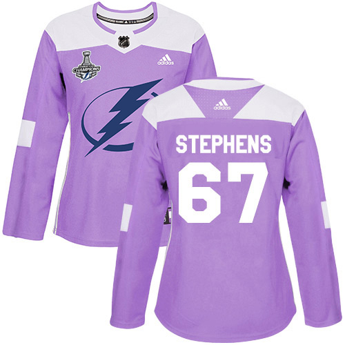 Tampa Bay Lightning #67 Mitchell Stephens Purple Authentic Fights Cancer Women's 2020 Stanley Cup Champions Stitched Jersey Womens cheap jerseys for sale - CheapJerseys.Shop