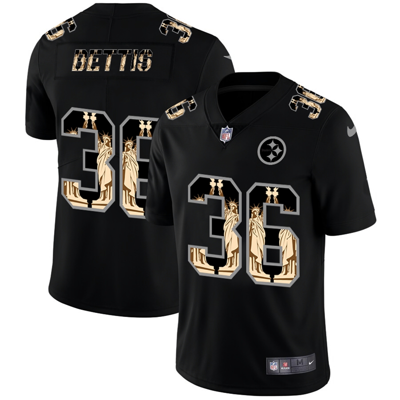 Pittsburgh Steelers #36 Jerome Bettis Carbon Black Vapor Statue Of Liberty Limited Jersey cheap jerseys for sale - CheapJerseys.Shop