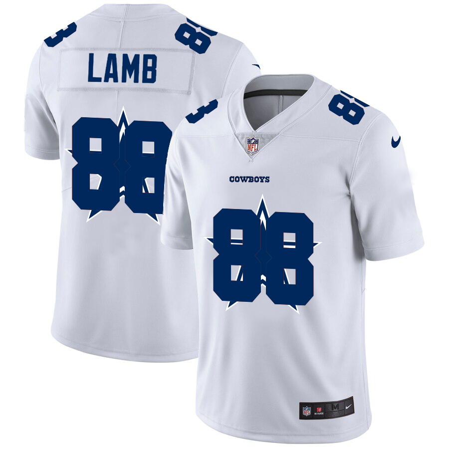 Dallas Cowboys #88 CeeDee Lamb White Men's Team Logo Dual Overlap Limited Jersey cheap jerseys for sale - CheapJerseys.Shop